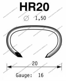 Скоба Hog-rings HR20 galv, Omer (3 / 30 тыс.шт.)