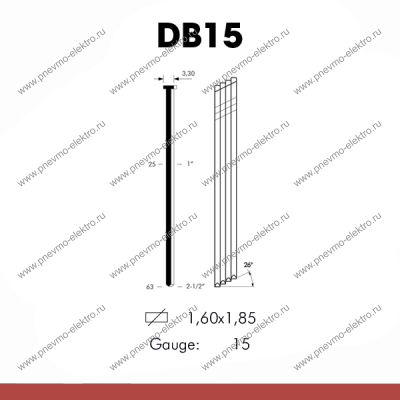 Гвозди DB15/25 galv, Omer   (2 / 40 тыс.шт.)