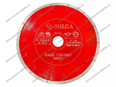 Диск алмазный 230*1,6*5*25,4 керамогранит SOLGA