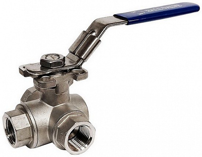 Кран шаровой CAMOZZI HQ3WAYL-316-PPM-020-220VAC/24VDC  трёхходовой