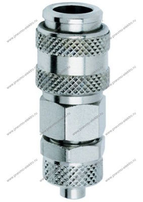 Муфта БРС CAMOZZI 5054-8/6 серия "мини" пласт. трубка / накидная гайка