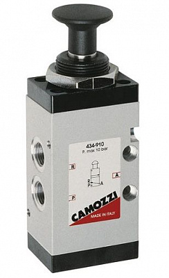Распределитель CAMOZZI 434-910 3/2-1/4 ручн. фикс. кнопка