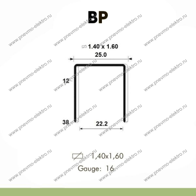 Скоба BP18W galv (10 тыс.шт.) (WS/18), 18 мм