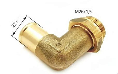 Угловой фитинг D2625 22-M26*1,5C-FVMQ-S01 Camozzi