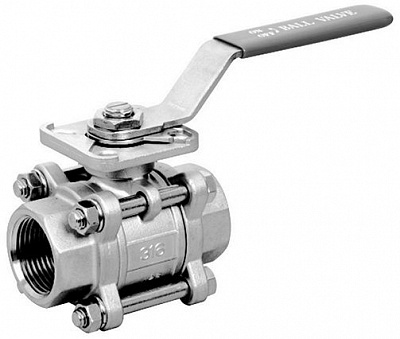 Кран шаровой CAMOZZI V3MH-316-PP-032V 1/4" нержавеющая сталь