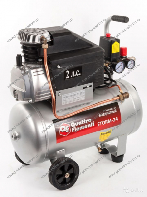 Компрессор Quattro Elementi STORM-24 200л/мин, 24л, 8 бар, 25кг поршневой (770-209)