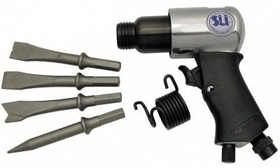 Пневмомолоток Sumake ST-2210Н +4 зубила, 1.1кг, 1/4" 4500уд/мин ход41мм, 5.3Дж.,150л/мин