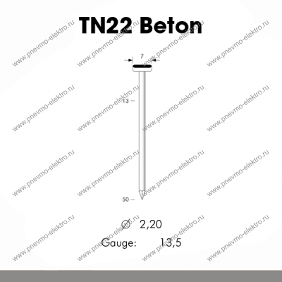 Гвоздь TN22/21 beton, Omer (20 тыс.шт.)