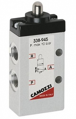 Распределитель CAMOZZI 338-945 3/2-1/8 (плунжер)