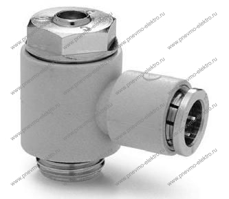 Дроссель CAMOZZI PSCU 608-3/8-10 с обрат.клап на цилиндр, рег отверткой
