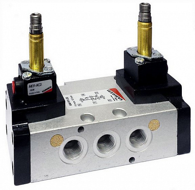 Распределитель CAMOZZI 454-V11-22 5/2-1/4 электро-пневматический