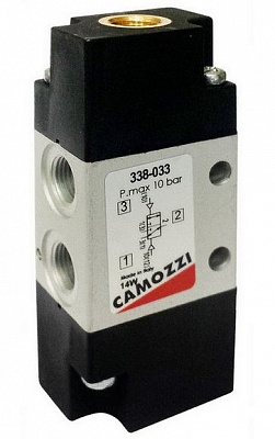 Распределитель CAMOZZI 338-033 3/2-1/8 пневматическое управление-пневмо возврат