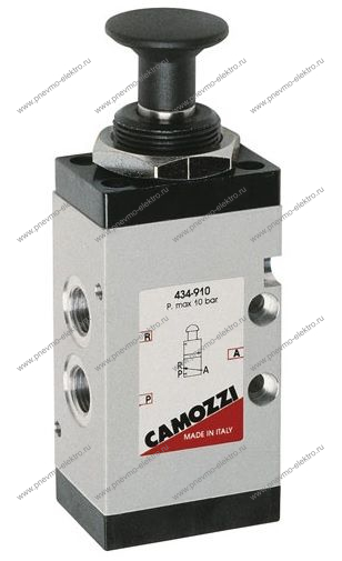 Распределитель CAMOZZI 434-910 3/2-1/4 ручн. фикс. кнопка