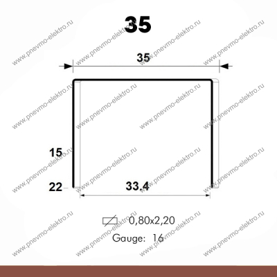 Скоба 3518W copper (2/ 20 тыс. шт.), 18 мм